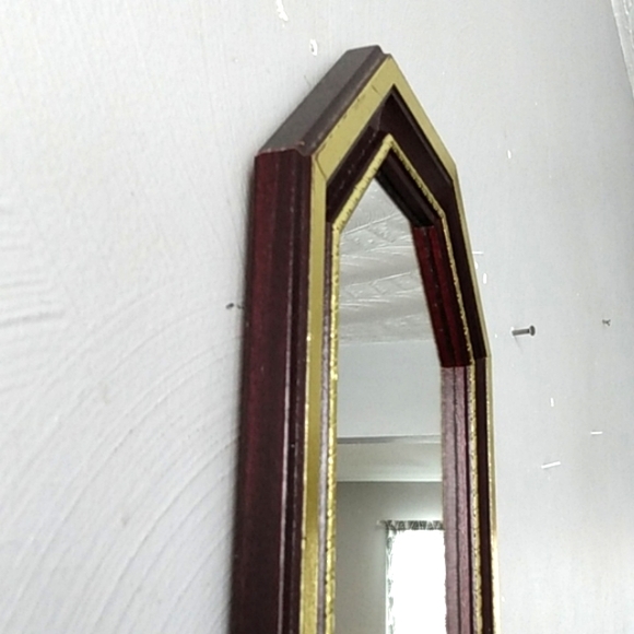 Home Interiors Octagon Mahogany gold accents mirror - Picture 7 of 15